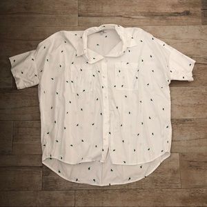 Madewell embroidered short sleeve button down